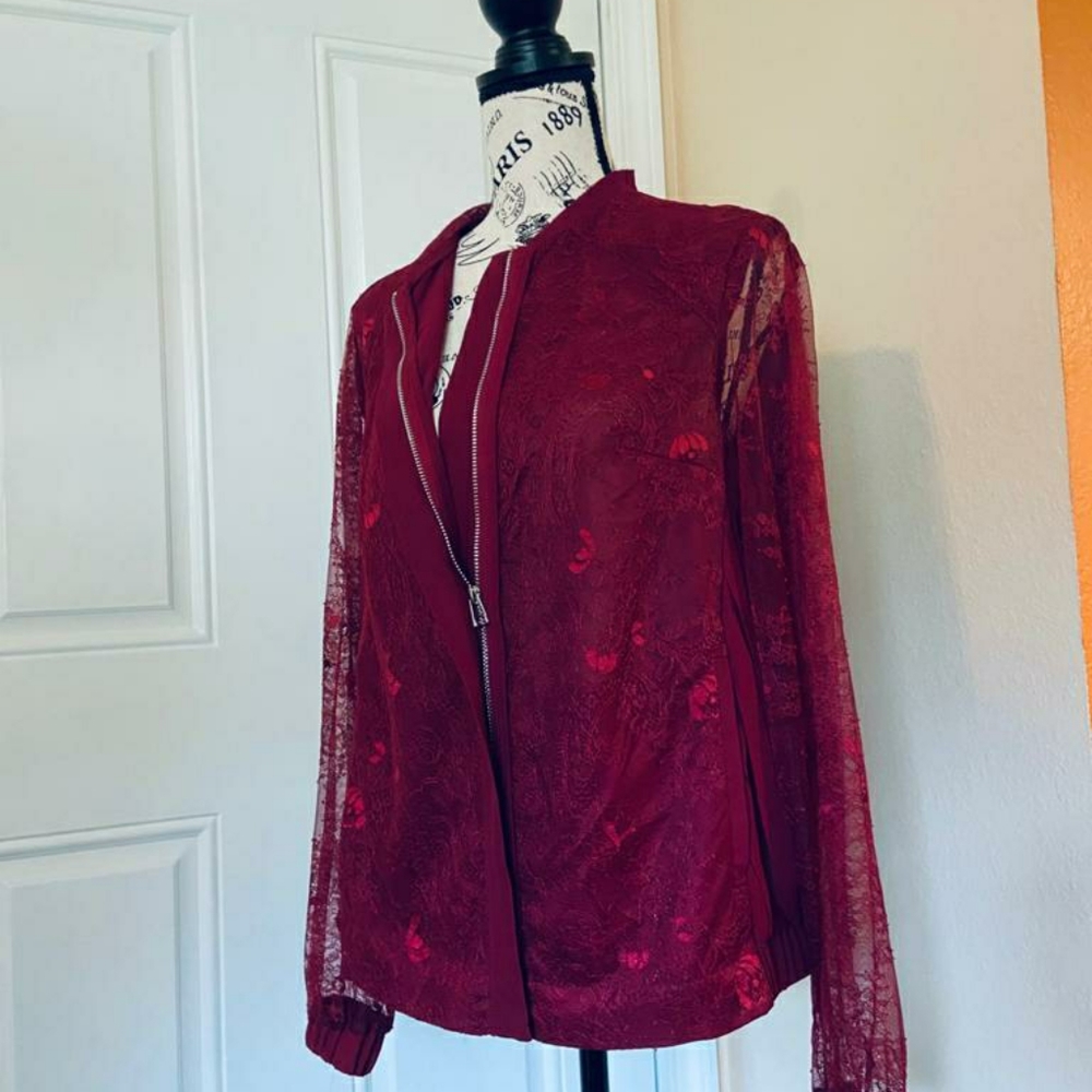 Burgundy Kate and Mallory Bomber Jacket